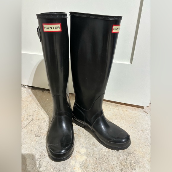 Hunter Women's Original Tall Gloss Rain Boots size 6 black - Picture 5 of 16